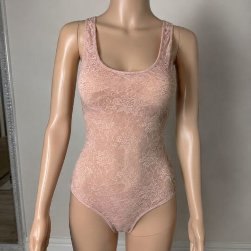 Blanco lace bodysuit pink medium like new