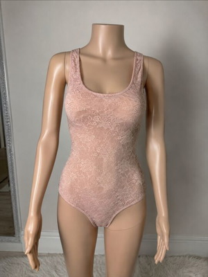 Blanco lace bodysuit pink medium like new