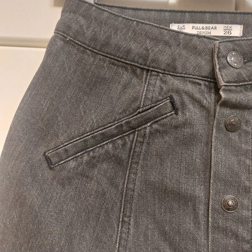 Jean skirt with buttons gray Pull&Bear like new, size S
