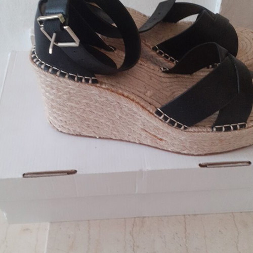 Mango espadrilles like new, leather, size 37, black