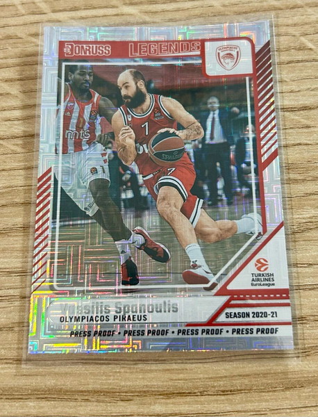 Καρτα Βασιλης Σπανουλης Ολυμπιακος Panini Euroleague 2024-25 Press Proof