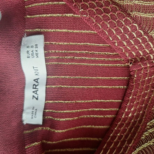 Zara dress knitted gold metallic, like new, limited edition, Small