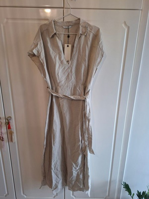 Ale linen midi/maxi dress with belt, size XL, new, beige