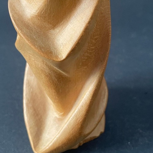 Vintage Wooden Madonna with Child Val Gardena Italy maple wood