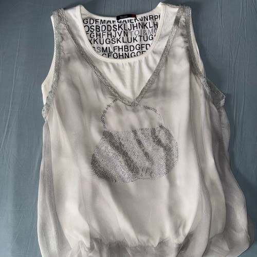 Toi&Moi blouse like new, white with silver details, size M