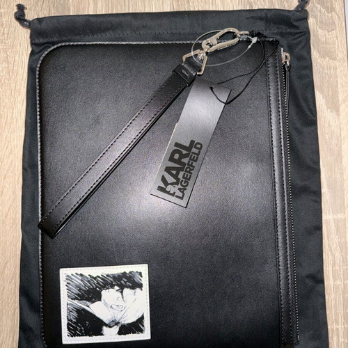 Karl Lagerfeld leather clutch bag new, black