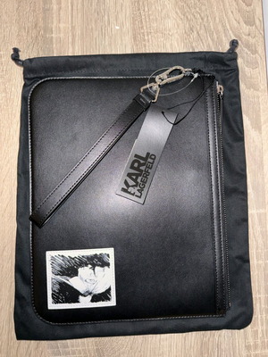 Karl Lagerfeld leather clutch bag new, black