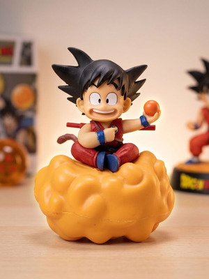 Dragonball Young Son Goku figure on Kinto-un flying cloud, 11cm