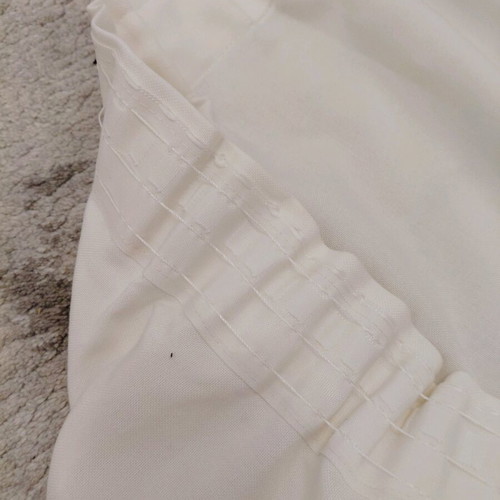 White curtain with beige border and embroidery like new