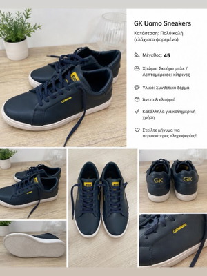 GK Uomo Sneakers dark blue, like new, size 45