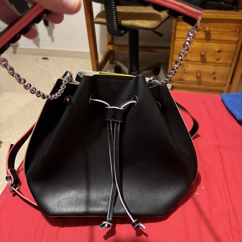 Women's backpack bag new, black with colorful details