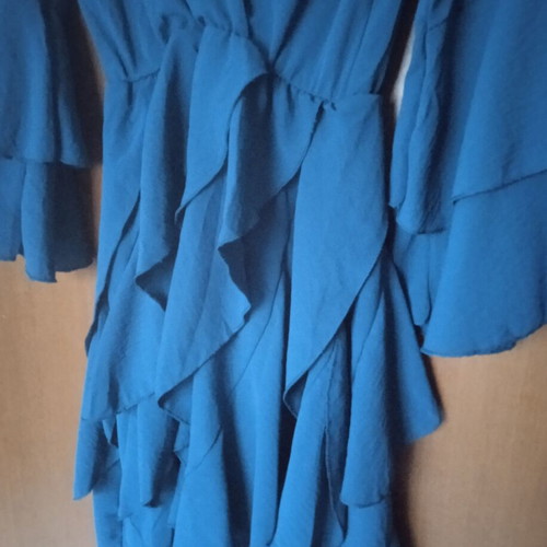 Petrol dress with ruffles for special occasions