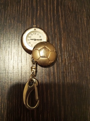 Keychain watch with openable football cover
