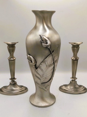 Art Nouveau σετ γραφείου/τραπεζαρίας 3 τεμαχίων, σαν καινούργιο, 1910-1925