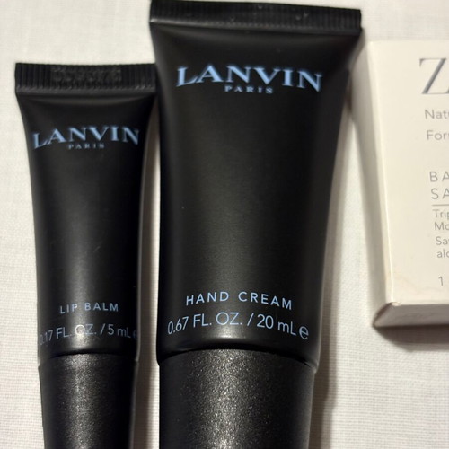 Lanvin men's toiletry bag new with travel cosmetics, black-brown