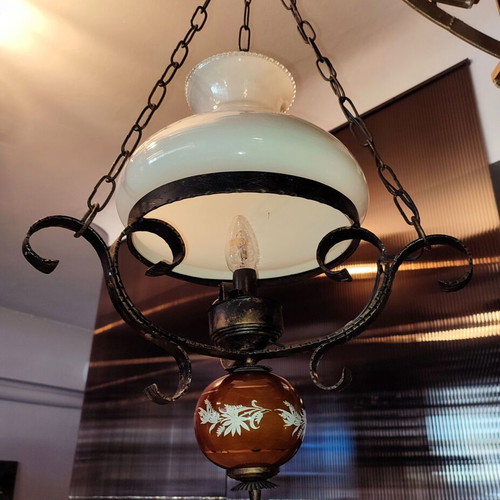Ceiling light single pendant used, antique, 110cm