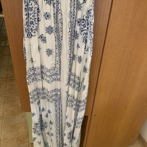 Long dress like new, blue and white