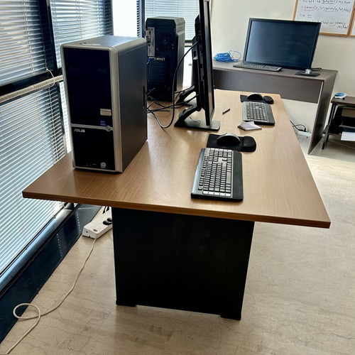 SATO Meeting Table and 6 Red Chairs like new