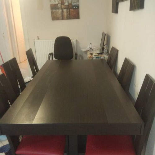 Wooden dining table like new 1.80x1 m with two extensions