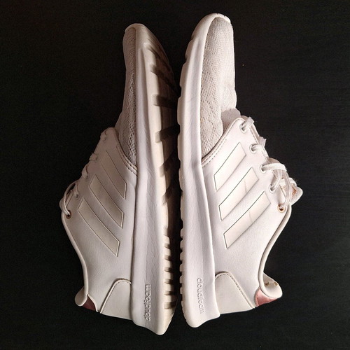 Adidas Neo Cloudfoam Racer athletic shoes used, size 41.5, white