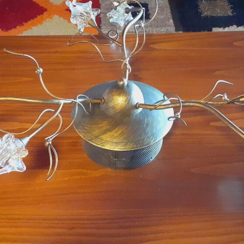 Ceiling light bronze metal with glass shades like new