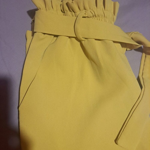 Women's high-waist pants like new, yellow, size M