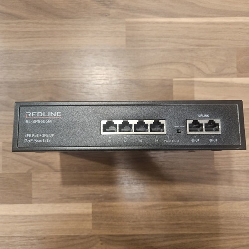 Redline RL-SP8606M PoE switch, 4FE PoE + 2FE UP, 6 ports