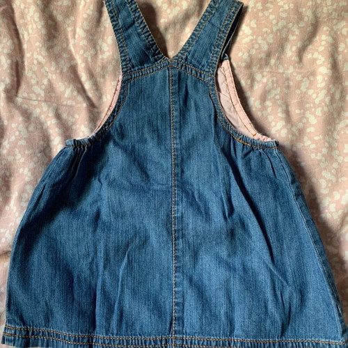 Next denim dress for baby 6-9 months with cat design like new