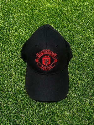 Manchester United hat used, adjustable, black and red