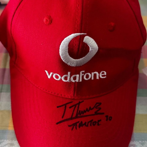 Olympiacos collectible cap like new with Anastasiou Pantou signature