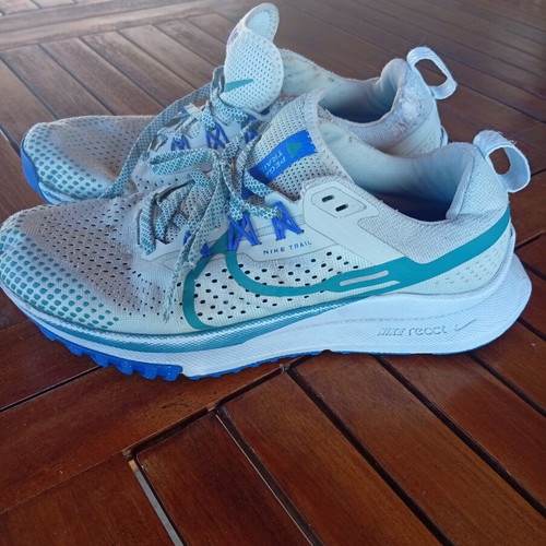 Nike React Pegasus Trail 4 shoes used, size 40, gray and turquoise