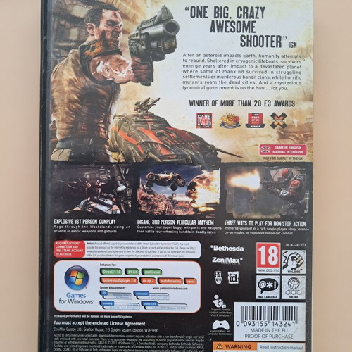Rage PC game like new