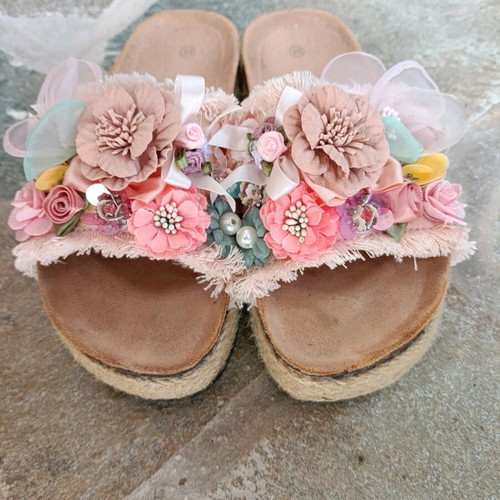 Women's sandals like new, size 38, multicolor