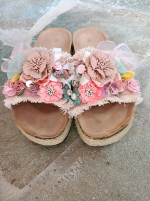 Women's sandals like new, size 38, multicolor