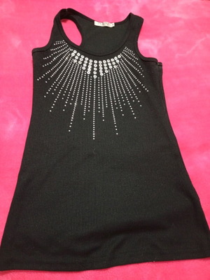 Blouse used with strass, size M, black