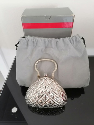 Sofronas Silver Crossbody Bag New with Velvet Lining and Case