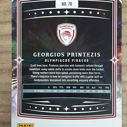 2025-26 Panini Origins Euroleague Basketball Card Georgios Printezis like new