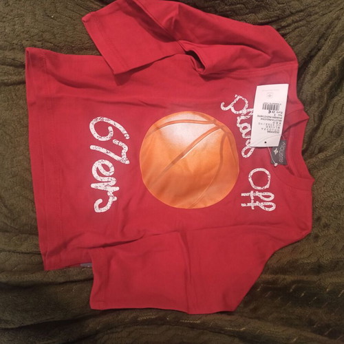 Alouette boys' t-shirt red basketball design size 3 years new