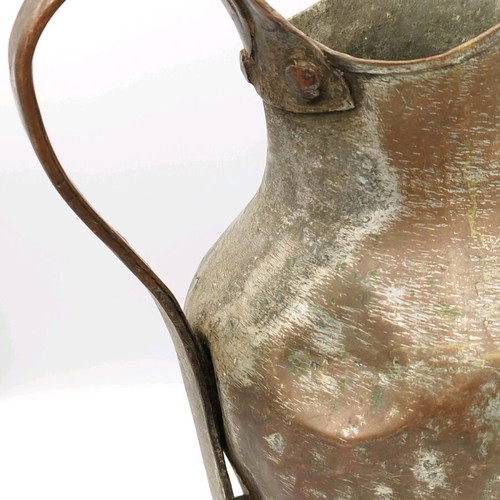Copper Hand-Forged Rustic Water Pitcher Used
