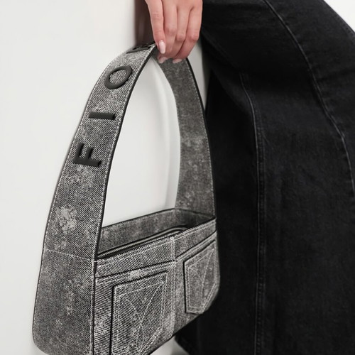 Fiorucci grey denim shoulder bag