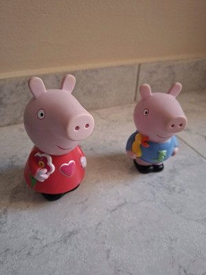 Peppa and George figures used, made of rubber