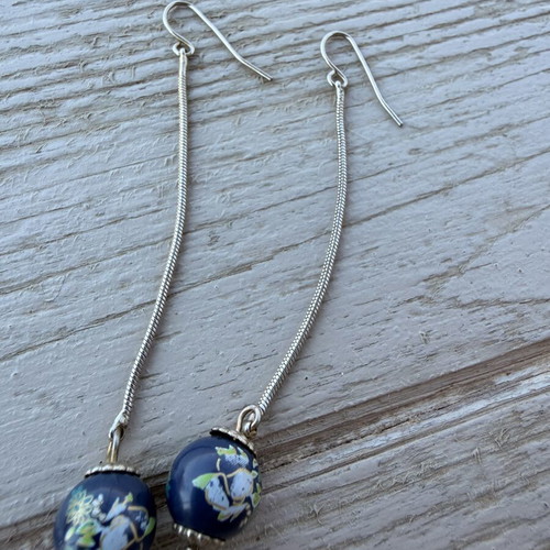 Vintage earrings, blue