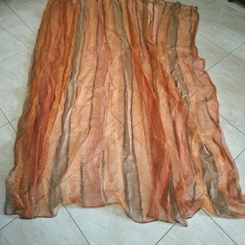 Organza curtain in earthy orange tones