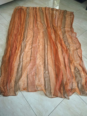 Organza curtain in earthy orange tones