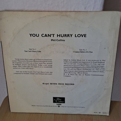 Phil Collins 45 RPM vinyl used, 80s pop