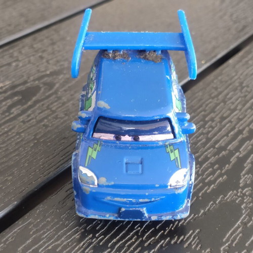 Disney Cars DJ 1:55 scale used, moderate condition with glued spoiler