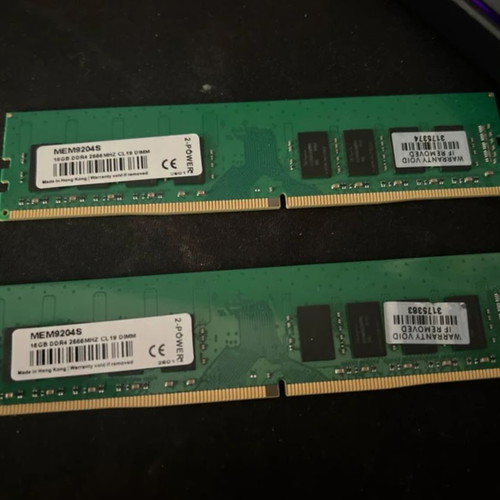 2-POWER MEM9204S 32GB DDR4 2666MHz Desktop RAM Kit like new