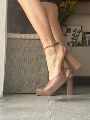 Labrini Athens Heeled Shoes new, leather, size 40, beige