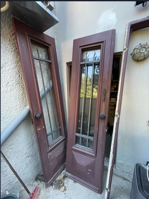 Traditional wooden exterior door used 126cm width x 233cm height