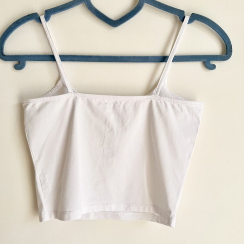 White Crop Top with Thin Straps like new, size XS